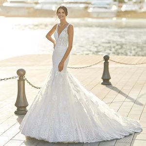 Gorgeous Mermaid Wedding Dresses With Detachable Train Off Shoulder Lace Bridal Gown Vestidos Backless Dubai Wedding Dress Plus Size wed dress