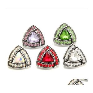 Auto DVR Casps ganci Noosa Snap Gioielli Triangolo Rhinestone Pulsanti adatti a 18 mm Cotton Cottle Collana Regalo Regalo di Natale Fin DHJ1R