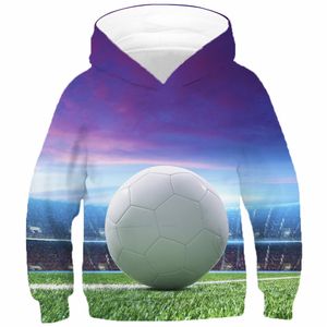 Hoodies Sweatshirts الأطفال كرة القدم كرة القدم هوديز الفتيان الفتيات مقنعين قميص الخريف ربيع الأطفال الطفل الأزياء ثلاثية الأبعاد طباعة الملابس 230227