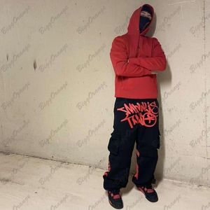 Pantaloni da uomo stampa allentati mens kuzi moda streetwear pantaloni cargo multi-tasca Y2k pantaloni hip-hop pantaloni cargo pantaloni da uomo 230221