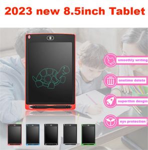 새로운 2023 8.5 인치 LCD 쓰기 태블릿 드로잉 보드 블랙 보드 필기 패드 선물 선물 종이없는 메모장 교육 태블릿 업그레이드 펜과 함께 상자와 함께 제공