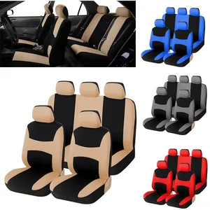 Universal 9-piece Car Seat Cover Removable Headrest And Two-tone Design Car Protector Airbag-Compatible And Wear-resistant And Dirt-resistant Car Interior Parts