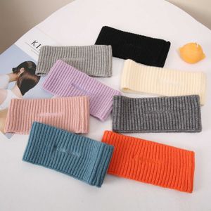 2021 new wool hair band wash face wash gargle embroidery letter wide fashion knitting headband sports headband girls