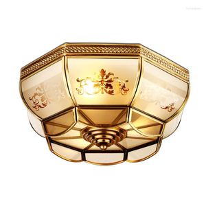 Ceiling Lights Classic Copper Lamp For Bedroom Study Room With