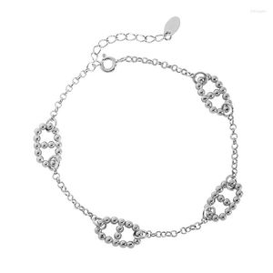 Chains S925 Sterling Silver Charm Bracelet For Women Round Bead Pig Mouth Personality Adjustable Bangles Copper Jewelry Gift