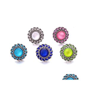 car dvr Clasps Hooks Wholesale Round Rhinestone Snap Buttons Butterfly Clasp 18Mm Metal Decorative Button Charms For Snaps Jewelry Finding Dh51N