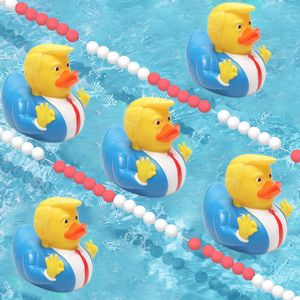 Neues Wasserspielzeug Geräuschhersteller Dusche Ente Kind Badeschwimmer Spielzeug Cartoon Trump Ente Bad Dusche Wasser schwimmend US-Präsident Gummiente Babyspielzeug