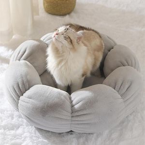 Kedi Yatak Çiçek Şeklinde Yatak Peluş Sıcak Ev Yumuşak Küçük Köpekler İçin Uzun Kedi Hayvanlar Uyuyan Kanepe Mat