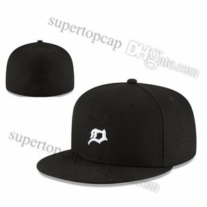 2023 Men's Baseball Full Closed Caps Summer Navy Blue Letter Bone Men Women Black Color All 32 Teams Casual Sport Flat Fitted hats " A " " Detroit Mix Colors F27-038