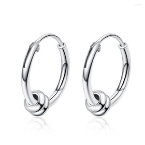 Hoop Earrings LEKANI 925 Sterling Silver Dainty Small Zircon Inlaid Round Circle For Women Gold Earrrings Jewelry S-E1358