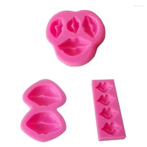 Stampi da forno E56C Stampo in resina per labbra sexy 3D Fondente in silicone per dolci fai da te