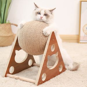 Cat Furniture Scratformers Toy Interactive Board Hitten Sisal Rope Ball Paws Pet Pet Lrading Screading S for Toys 230227