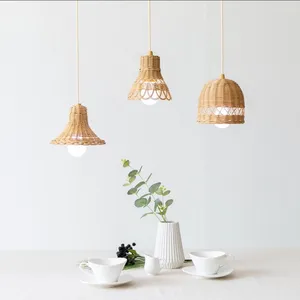 Pendant Lamps INS Lights Homestay Rattan Weaving Lampshade Pography Props Handmade Decorative Restaurant Light