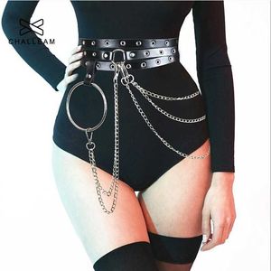 Belts Women Hip Hop Waist Harness Ultra Long Belts Fashion Punk Belt With Chain Female Big O Ring Jeans Dress Stylish Pants Strap 316 Z0223