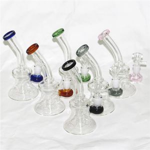 Hookahs glas bongolje riggar vatten bongs dab riggar med skål eller 4 mm 14 mm kvarts banger rökning mini rör