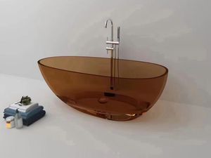 1700x800x480mmハイエンド樹脂アクリル自立型バスタブ楕円形の床搭載人工石色の浴槽rs1005