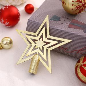 Decorações de Natal Árvore Tree Topper Gold Gold Star Diy Plug On Ornament for Home Party Indoor e Outdoor Treetop Decoração à prova de quebra