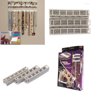 Smycken påsar självhäftande hängare hållare örhänge halsband arrangör förpackning display rack klibbiga krokar väggmontering stativ bricka 15