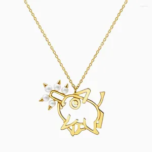 Ketten Kettensäge Mann Halskette Frau Anime Braut Halsketten Kette Pochita Anhänger Mädchen Schmuck Gold Farbe Kpop Edelstahl Collares