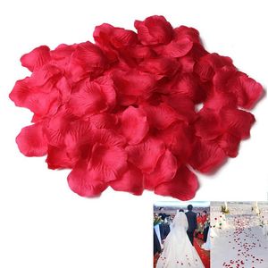 Flores do casamento Romântico Fake Artificial Silk Rose Pétalas de Rosa seca Flor seca Aniversário Festa de casamento Decoração 1000 PCs/Bag