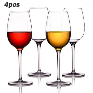 Copos de vinho 4pcs plástico copo vermelho copos de salto alto bar da festa de casamento champanhe cálice transparente