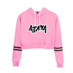 Kadın Hoodies Sweatshirts şarkıcısı Aitana Ocana Crop En İyi Hoodie Kızlar için Harajuku Kırpılmış Strewear Street Giyim Hip Hop Uzun Kollu Külkü