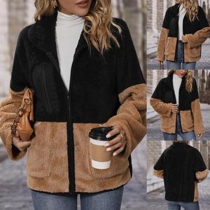 Camisolas femininas 2023 Jaqueta feminina de lã Fuzzy Capuzes casuais casuais Cardigan Winter Roupas Fuzz Jackets para mulheres