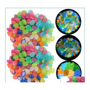 car dvr Garden Decorations 100Pcs/Lot Luminous Stones Glow In Dark Decorative Pebbles Walkways Lawn Aquarium Fluorescent Bright Drop Deliver Dh0So