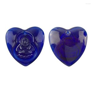 Colares pendentes cuidados de saúde vidro azul quântica pingente- charme de colar em forma de amor