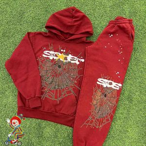 Designer Men's Hoodies Sweatshirts Hiohop Young Thug Tracksuit Foam Print Sp5der 555555 Sweatshirt Set Spider Web Hoody Sweatpants1X7A