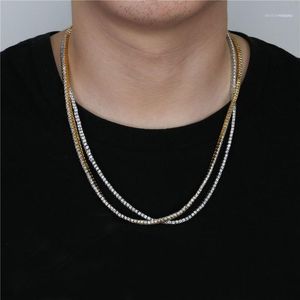 Łańcuch mikro cyrkon 3 mm łańcuch męski Naszyjnik Tennis Hip Hop for Men Jewelry Wholesale 16-24 cala1