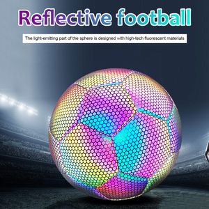 Bälle, Fußball, leuchtende Nacht, reflektierender Fußball, leuchtet im Dunkeln, Fußbälle, Größe 45, Ball für Studenten, Teenager, Outdoor, Mannschaftszug, 230227