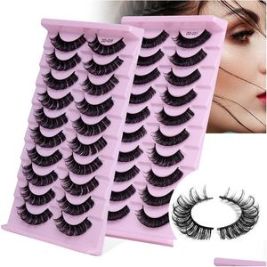 False Eyelashes 10 Pairs Russia Volume Dd Curl Faux Mink Fluffy Soft Wispy Natural Long Eye Lashes Extension Drop Delivery Health Be Dhqgx