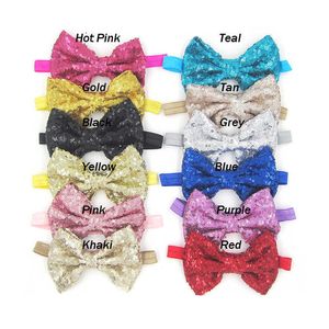 A01 baby headband children's sequin butterfly hair band headdress newborn headflower 12 color selection