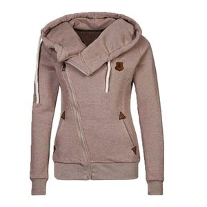 Women's Hoodies & Sweatshirts Warm Fashion Women Hoodie Asymmetric Side Zipper Drawstring Slim Long Sleeve Sweatshirt Jacket Top Coat Female