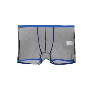 Mutande Sexy Boxer corto trasparente per uomo Calzoncillos Hombre Marca Vita bassa Vedi anche se Boxer intimo uomo MPS054