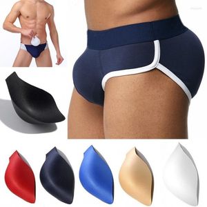 Mutande da uomo in spugna imbottita intimo slip costume da bagno sexy custodia per rigonfiamento del pene imbottita sul davanti protettiva