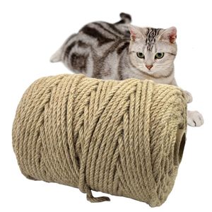 Cat Furniture Scratchers Natural Hemp Rope Tree House DIY Scratcher Climbing Frame Replacement Binding Twine For Sharpen Claw 230227