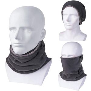 Bandanas Winter Scarf For Men Fleece Ring Bandana Warm Solid Women Neck Warmer Thick Cashmere Handkerchief Ski Mask