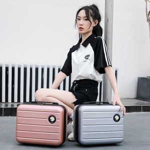 Cosmetic Organizer Storage Bags 16 Inch Cute Mini Travel Suitcase Wash Case Korean Style Watertight Portable Student Box 15X25X34CM Y2302