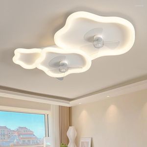 Chandeliers Remote Dimmable Living Room Bedroom Dining Simple LED Ceiling Iron Body Modern Chandelier With Fan