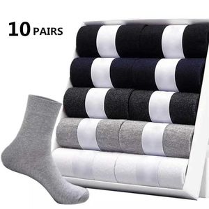 Skarpetki męskie 10 Pairs Socks Męskie Poliester bawełniane środkowe skarpetki rurki letnie cienki kolor oddychający dla męskich skarpet męski mężczyźni Dropshipping Z0227