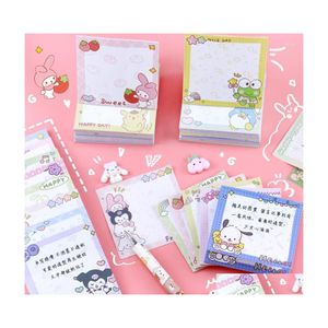 car dvr Notes Sheets Cute Cartoon Memo Pad Kawaii Sticky Girl Diary Diy Decorative School Notebook Japanese Stationery Drop Delivery Office Dhmqg