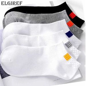 Herrensocken ELGIREF 1 Paar Sommer Baumwolle Mann Kurze Socken Mode Atmungsaktive Bootssocken Bequeme Freizeitsocken Männlich Weiß Hot Z0227