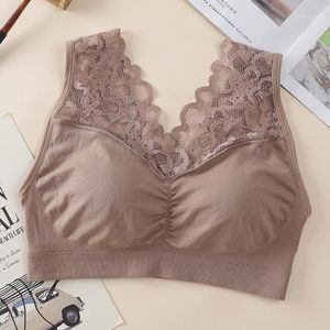 Bras 1pc Women Wrapped Chest Solid Without Steel Ring Sports Lace Daily Casual Tube Top Soft Padded Summer Active Bra Underwear1