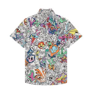 Nowy 2023 męskie letnie markowe koszule moda BAROCCOFLAGE hawaje kwiatowy Print koszula na co dzień mężczyźni Slim Fit odzież plażowa z krótkim rękawem