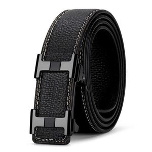 Designer Brand Belt Men's H Automatic Buckle Leisure Business Top Leather Belt's Men Youth Korean Fashion Young People's Trouser Belts