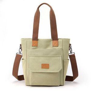 Einfache Canvas-Tasche, Stofftasche, große Kapazität, Umhängetasche, Damen-Umhängetasche, Damen-Muttertasche, Arbeitshandtasche mittleren Alters