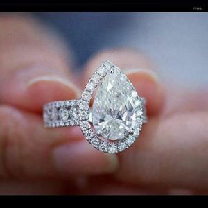 Fedi nuziali CAOSHI Crystal Shine Fidanzamento per le donne Eleganti e delicati gioielli per feste femminili Accessori regalo di anniversario di lusso