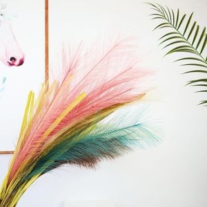 Decorative Flowers 5pcs Wedding Decoration Simulation Reed With Leaf Feather Grass El Green Bristlegrass Living Room Display Home Supply